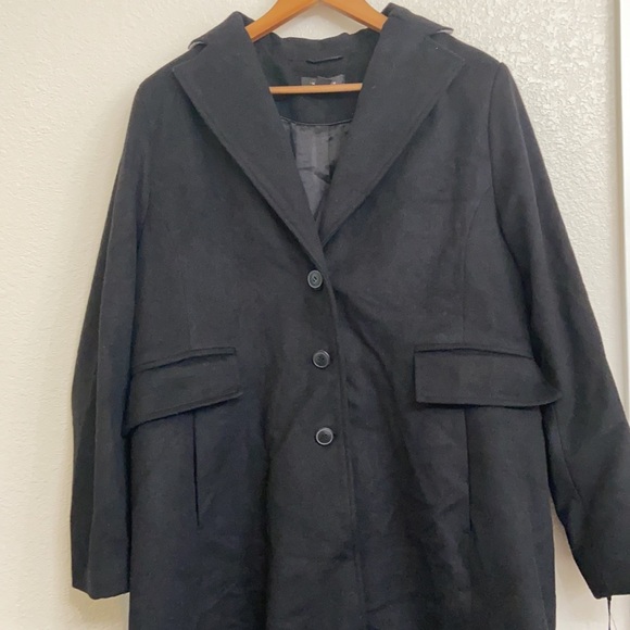 HALOGEN WOOL Single Breasted Notch Collar BLACK - Picture 11 of 17